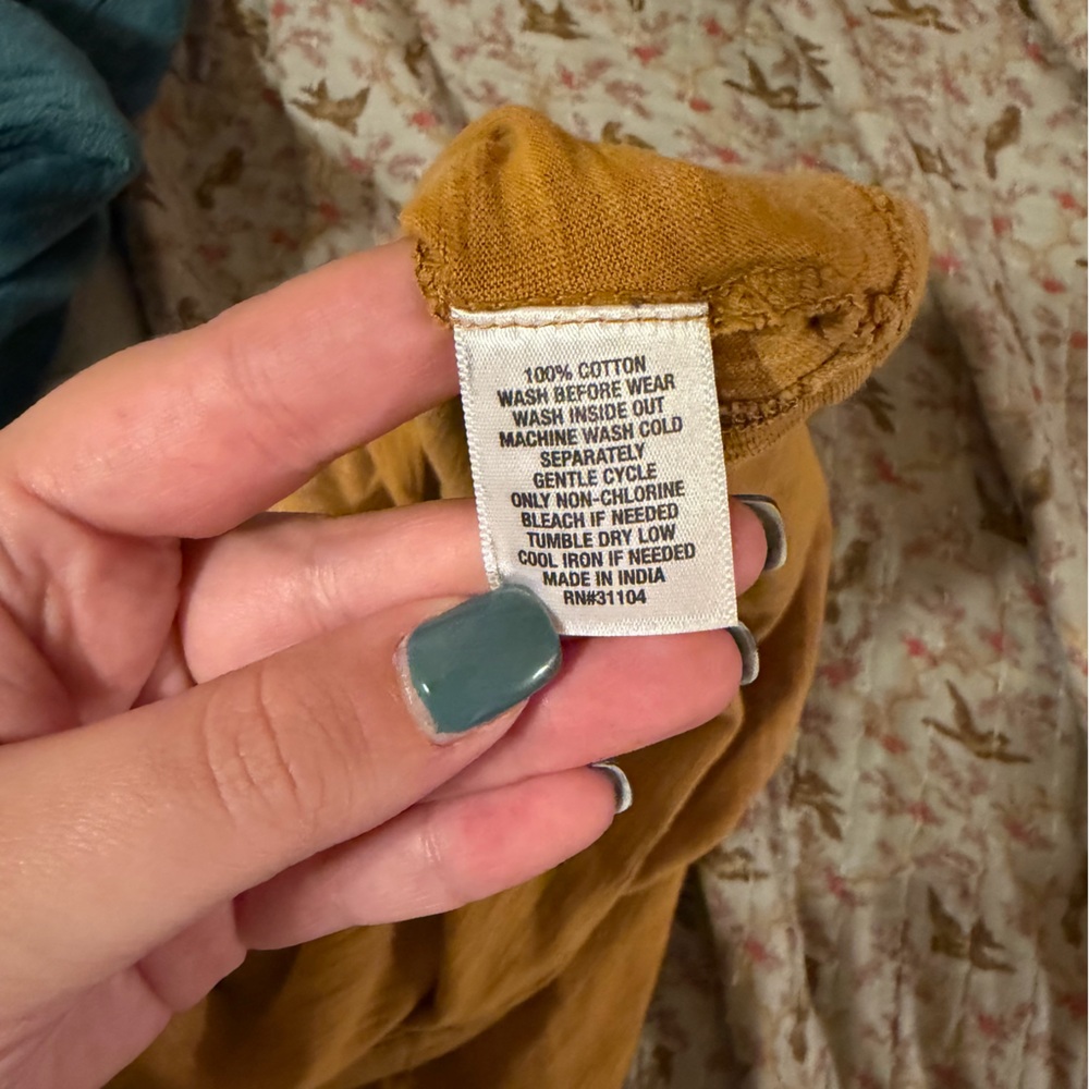 NWT Mustard Ruffle Peasant Top - Picture 6 of 6